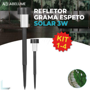 1-4 Luminária Espeto Jardim Solar 3W LED Lite Refletor Solar Luz de — Decoração