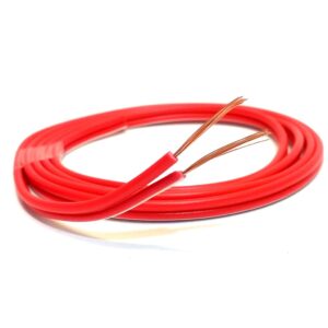 10 Metros Fio Paralelo 2×1,00mm Vermelho Emborrachado Som Automotivo