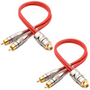 2 Cabos Y Rca Blindado Techone 2 Machos 1 Femea Vermelho Blindados