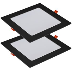 2 Luminária de Gesso Teto Painel Plafon Quadrado Embutir 18w 6500K Bv