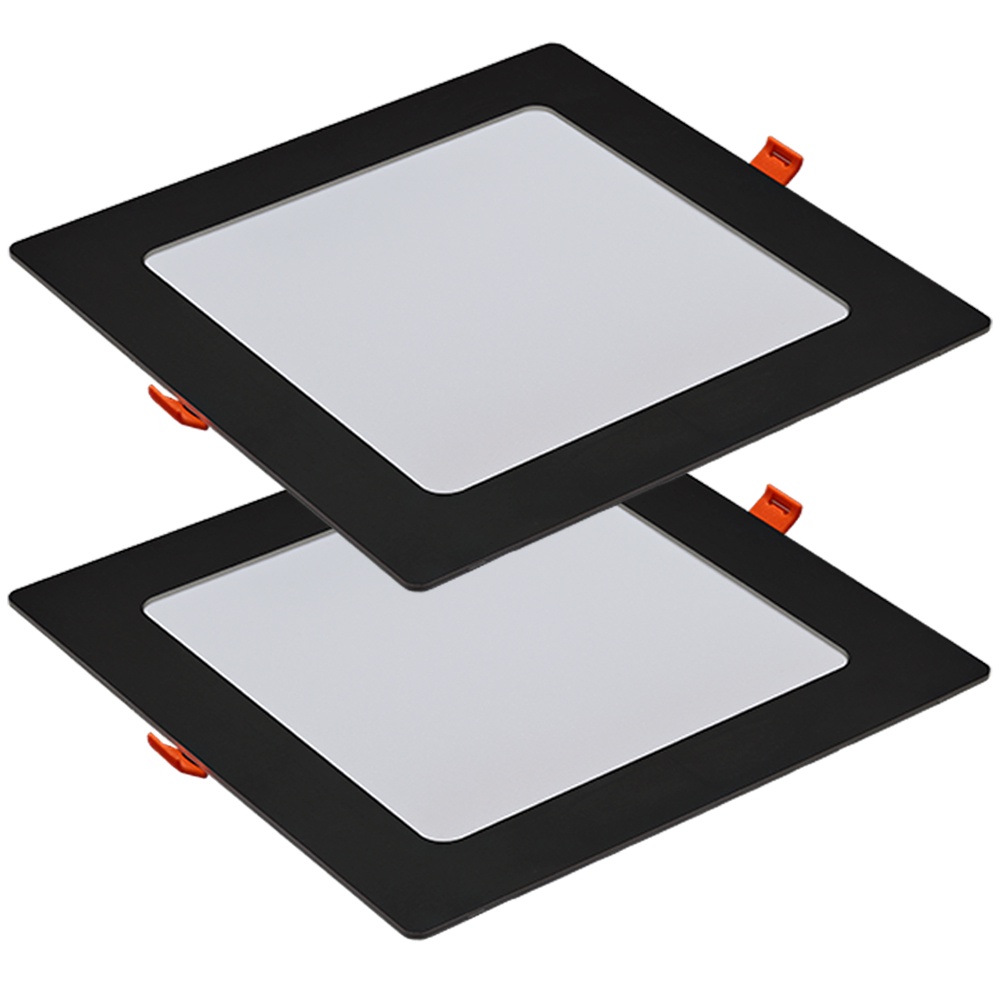 2 Luminária de Gesso Teto Painel Plafon Quadrado Embutir 18w 6500K Bv