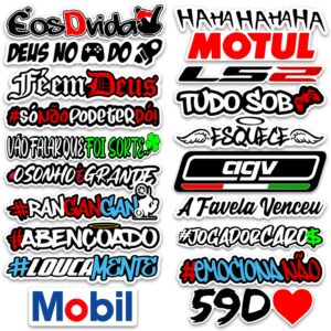 20 Adesivos Melhores Frases Carro Moto Bike Bag Caderno Notebook