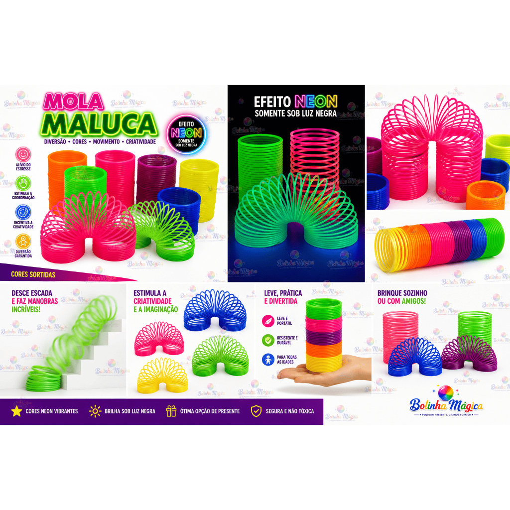 25 Mola Maluca Grande Neon Colorida Kit Festa Infantil Lembrancinha