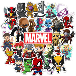 30 Adesivos Marvel Vingadores Para Cartela Stickers Caderno Notebook