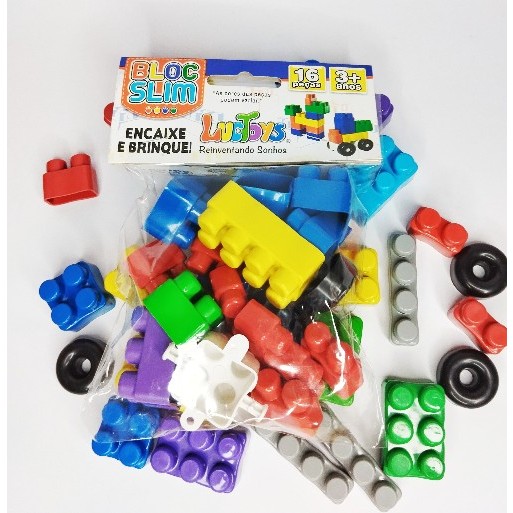 35 Pct Bloco De Montar 16 Peças Brinquedo Educativo Infantil Didático