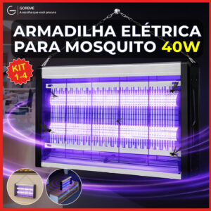 4 Armadilha Elétrica para Mosquito 40W Mata Insetos Luminária Led com