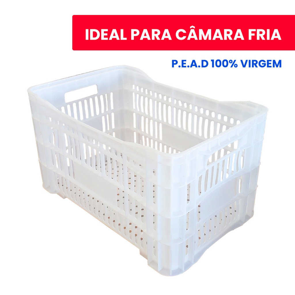 4 Pç Caixa Plástica Agrícola Câmara Fria Congelamento Hortifruti