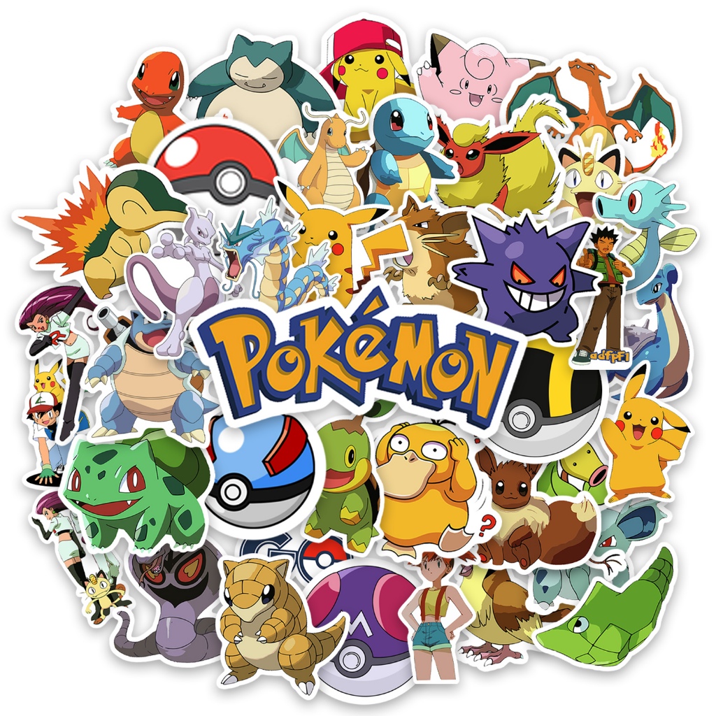 40 Adesivo Variado Pikachu Bulbasaur Charmander Dragonite Mewtwo