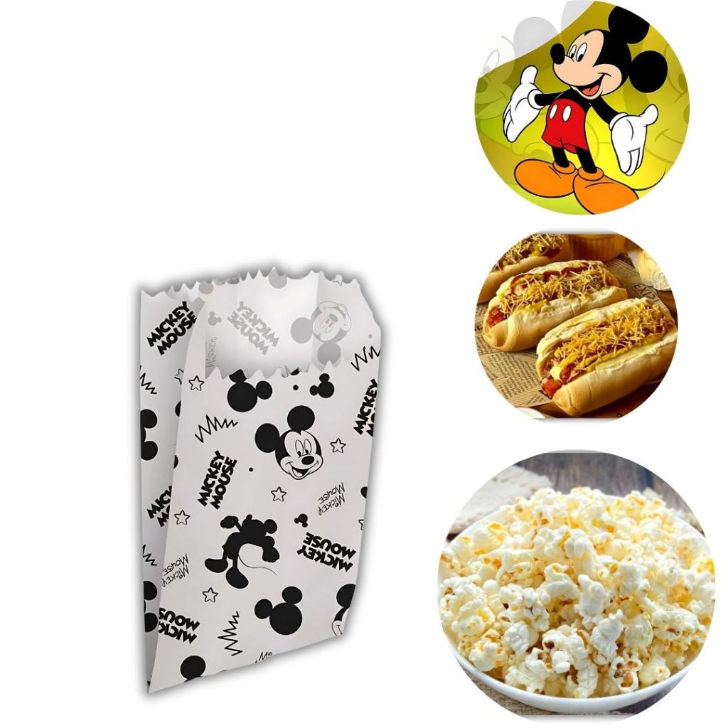 50~200 Saco DE Pipoca Hot Dog Micke Mouse Regina