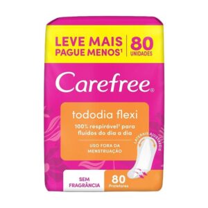 Absorvente Carefree Protetor Diário Todo Dia Flexi sem Perfume Leve