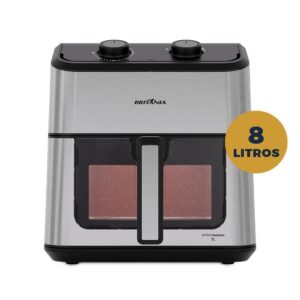 Air Fryer Britânia 8L Redstone Visor Glass BAF80A