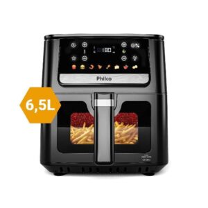 Air Fryer Philco 6,5L Visor Glass e Redstone 1700W 110V