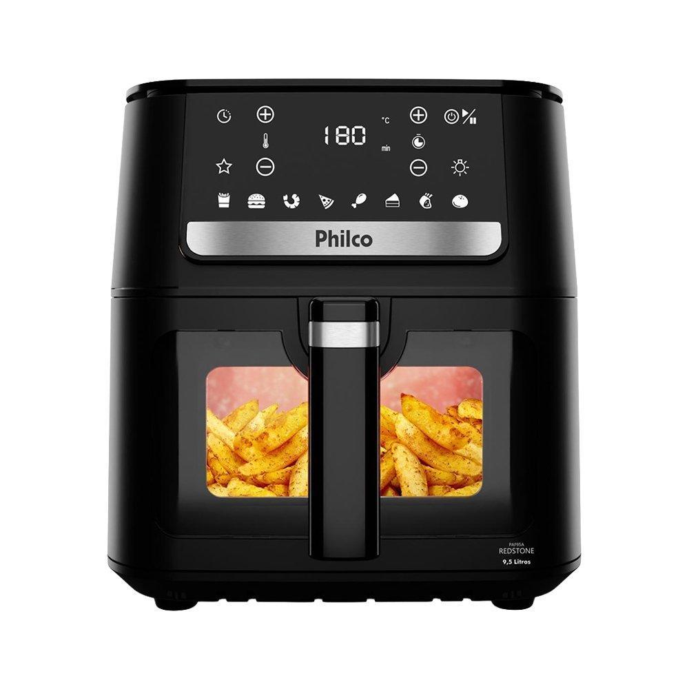 Air Fryer Philco PAF95A 9,5L 1800W Visor Glass Redstone Preto Inox