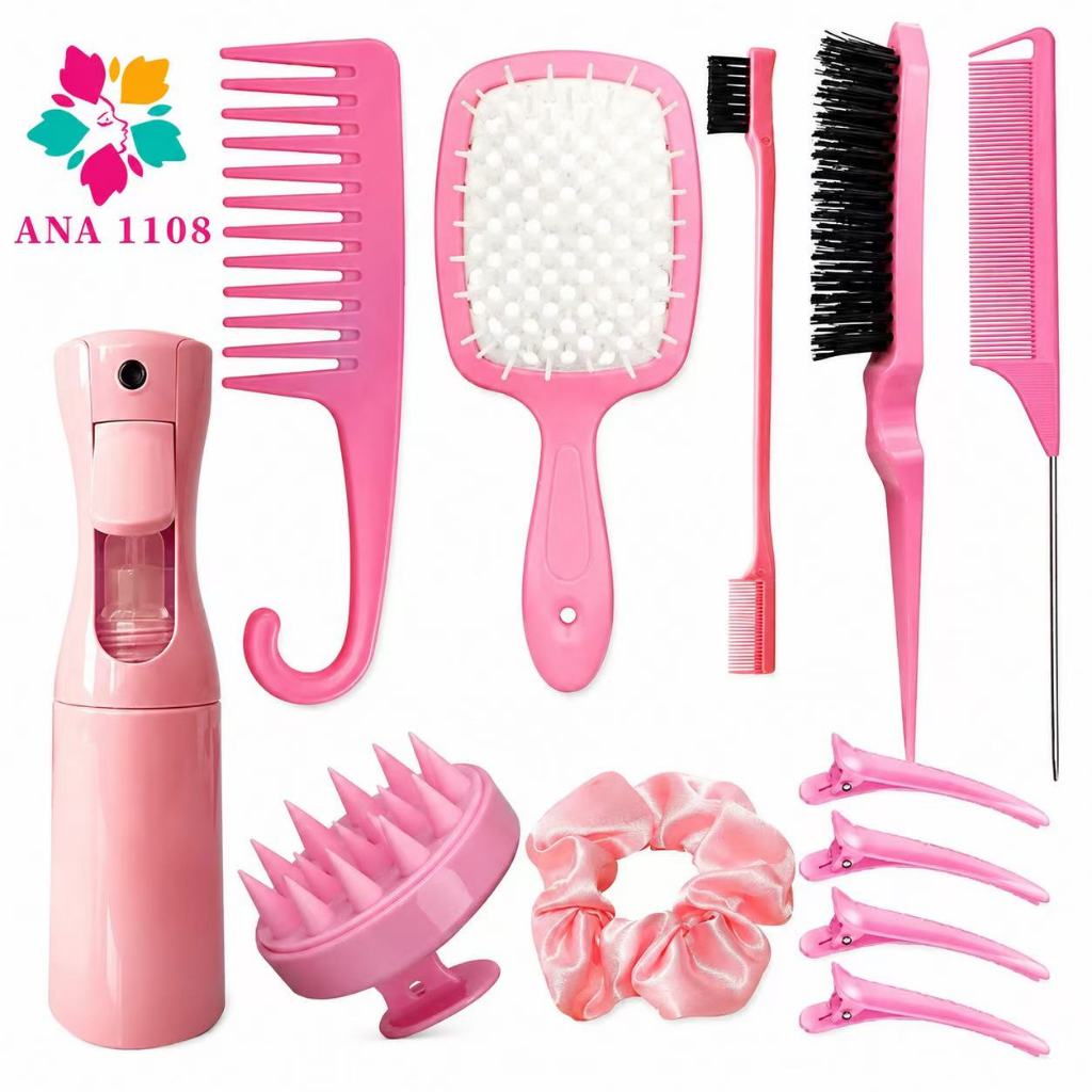 ANA1108 12pcs Escova Cabelo Curling Mouse Cauda Curva Natural Pente
