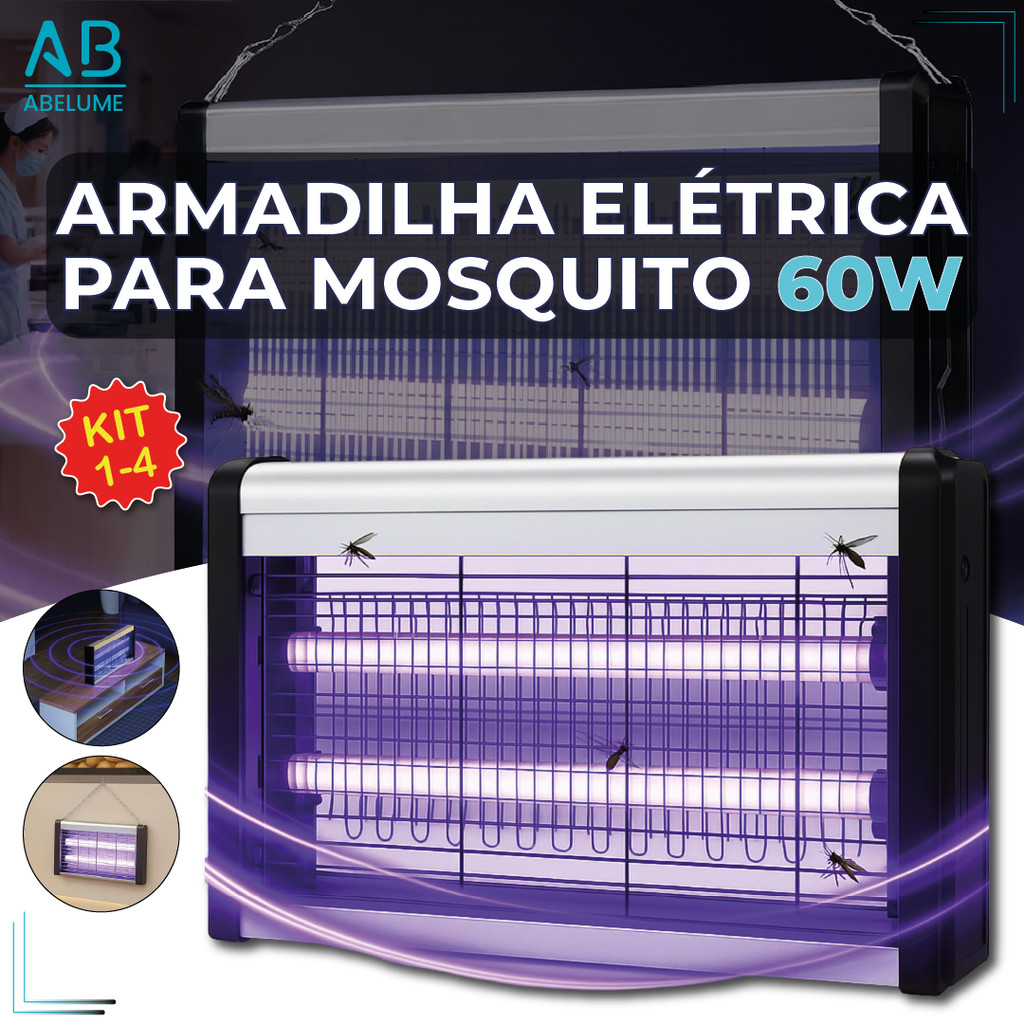 Armadilha Elétrica para Mosquito 60W Mata Insetos Luminária Led com