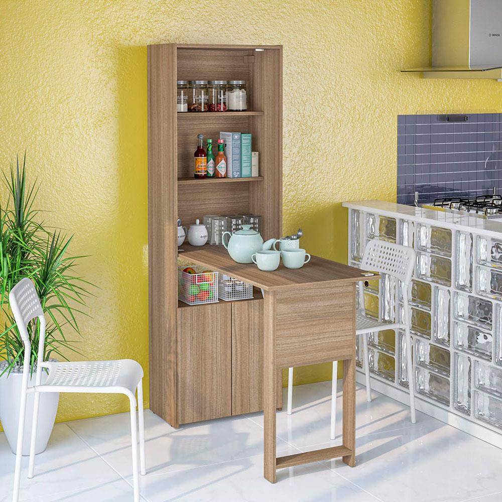 Armrio Multiuso Goinia com 2 Portas 3 Prateleiras e Mesa Retrtil com