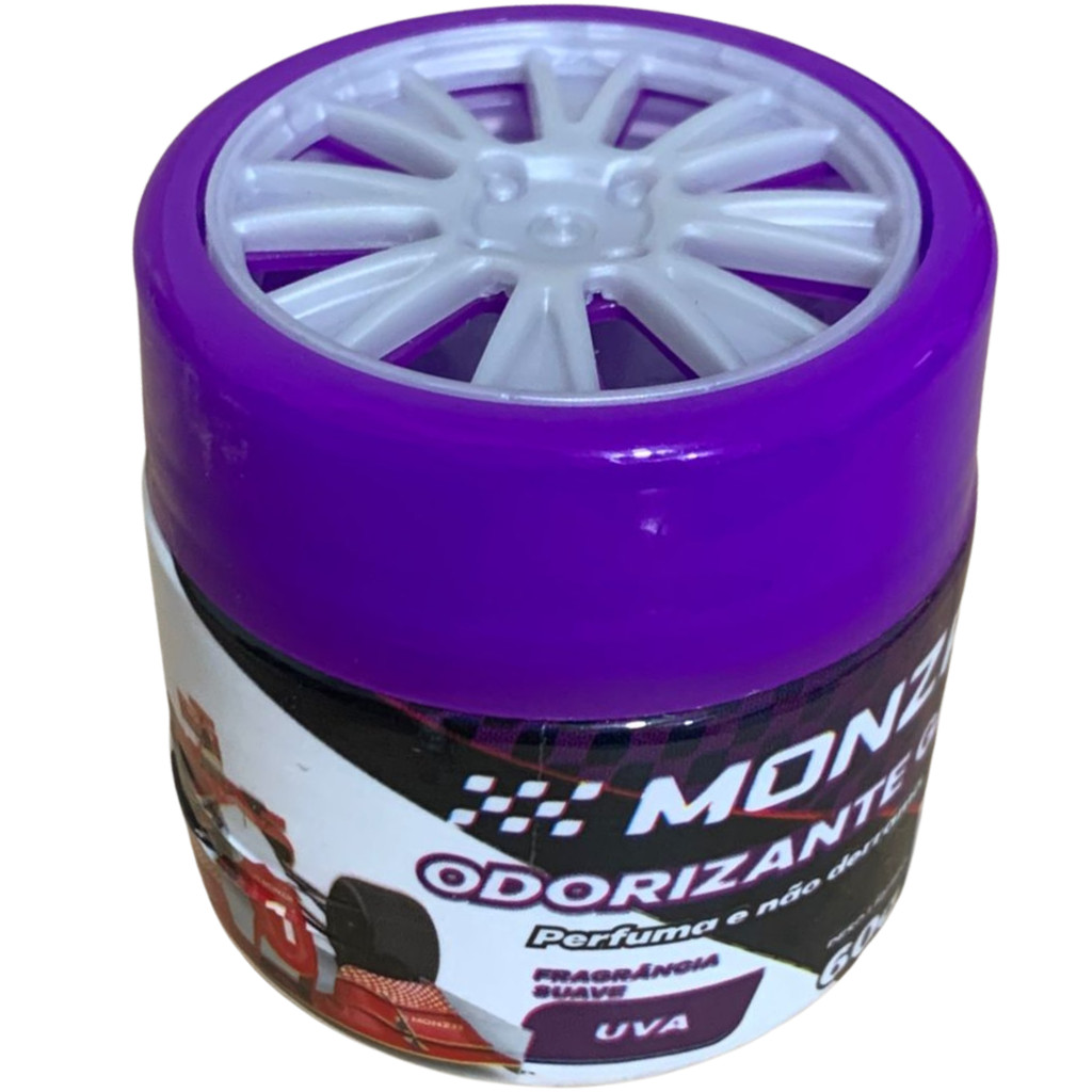 Aromatizante Pérola Gel Uva 60G Perfume Carro em Gel, Cheiro Doce Uva