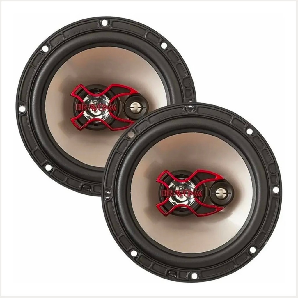 Auto Falante Porta Triaxial Bravox 6 polegadas 100w Rms Par Som