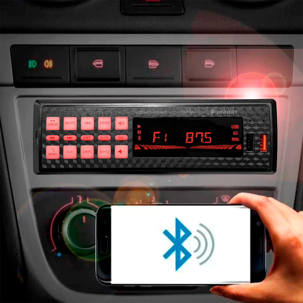 Auto Radio Som Automotivo Bluetooth Mp3 Player Fm Usb Pen Drive Aux