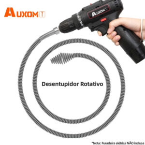 Auxom Desentupidor Rotativo Adaptador p Furadeira Remove Entupimento