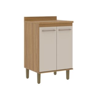 Balcão de Cozinha 60 Cm 2 Portas 1 Prateleira Ipê Cristalo Decibal