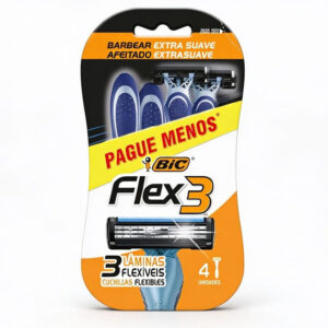 Barbeador descartável Flex3 Azul 4 unidades Bic