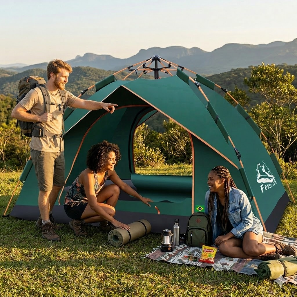 Barraca Camping Automática 2 3 Pessoas Impermeável 2000mm Resistente