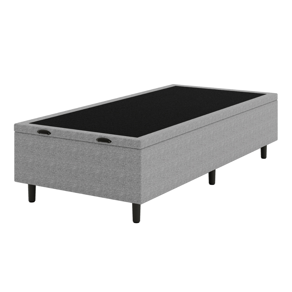 Base Cama Box Baú Solteiro Hypnos Cinza Umaflex Baú Organizador