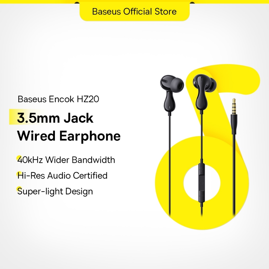 Baseus Encok CZ20 Fone De Ouvido Intra-Auricular Com Fio Hi-Res Tipo