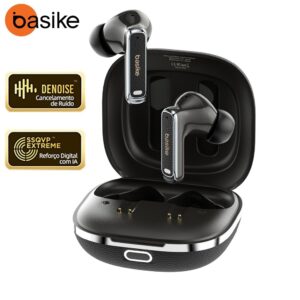 Basike Fone de Ouvido Sem Fio Bluetooth V5.4 Tws com Controle por