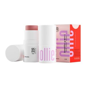 Bastão 3 em 1 Ollie Blush, Batom e Sombra Cor Rosa 4,5g