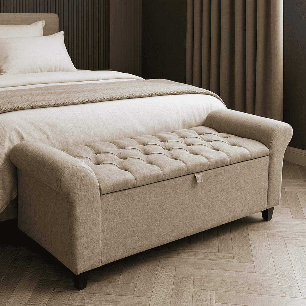 Baú Recamier Divã Paris Organizador Puff Capitonê 150 cm Cama Queen