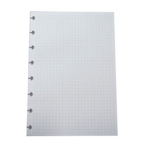 Bloco refil A5 quadriculado branco 90g com 50 folhas Caderno