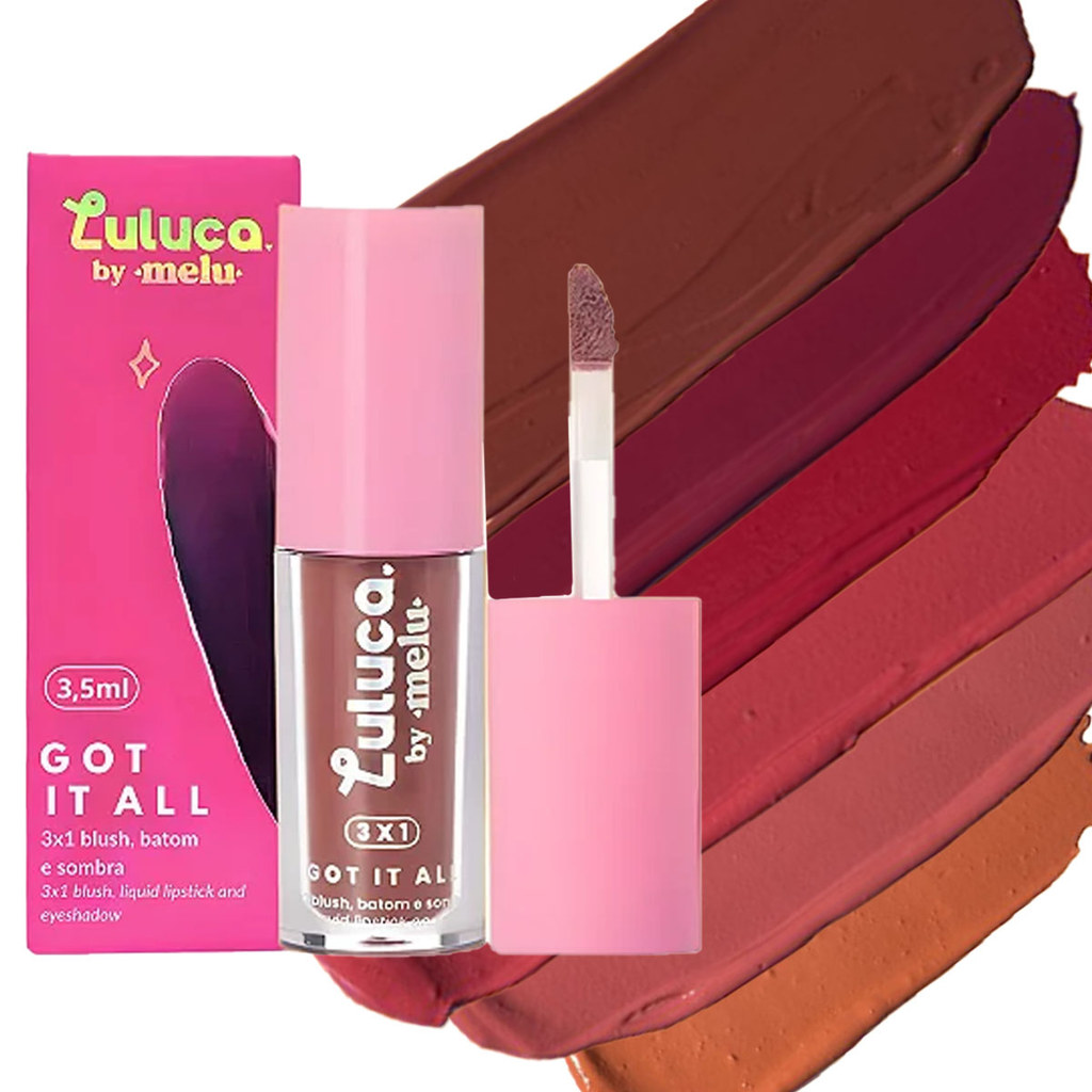 Blush Batom Sombra 3x1 Luluca By Melu Got It 3,5ml Rrm1007