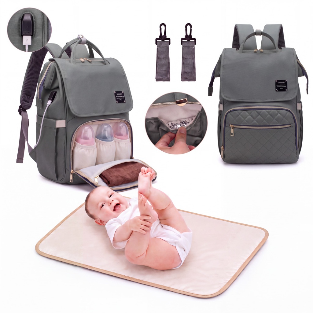 Bolsa Mochila Maternidade Lequeen Fashion Bebê Reforçada