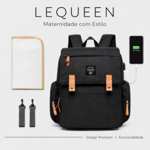Bolsa Mochila Saída Maternidade Mãe E Bebê Lequeen Multifuncional