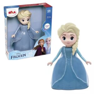 Boneca Frozen Elsa com Som 24cm Fala Frases do Filme Desliza +2 anos