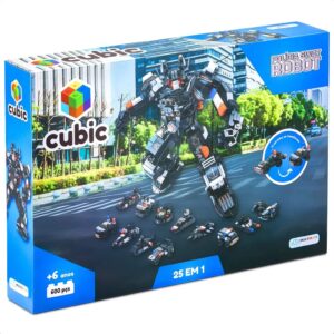 Brinquedo De Montar Cubic 25 Em 1 Polícia Swat Robot 600 Peças Acima