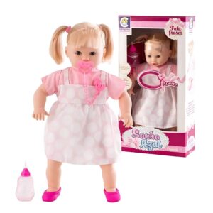 Brinquedo Infantil Boneca Sonho Azul com Som e com Cabelo Cotiplas