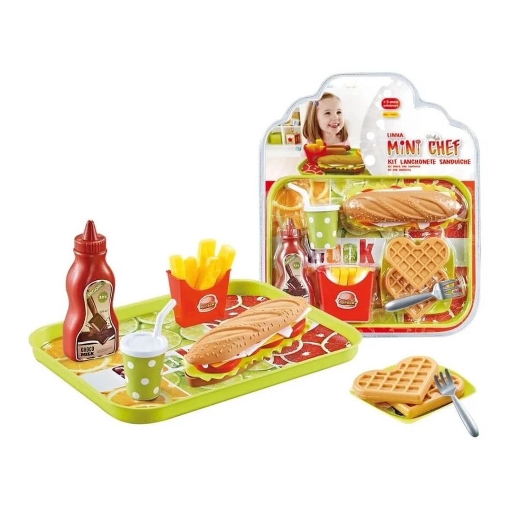Brinquedo Infantil Mini Chef Kit Lanchonete Sanduíche Xalingo 11454