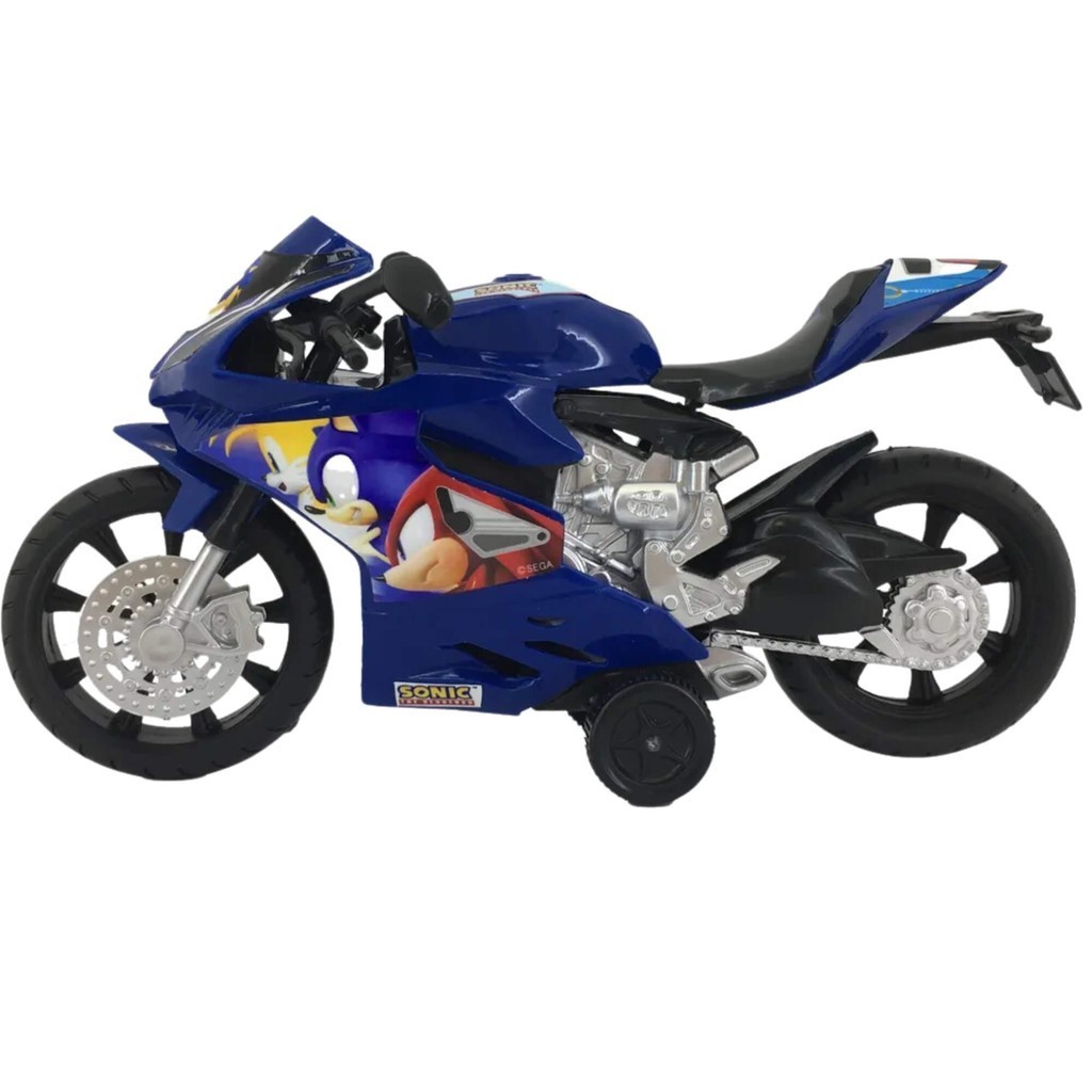 Brinquedo Infantil Moto Fricção Faster Biker Sonic Candide 3453