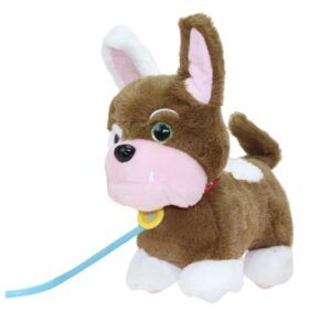 Brinquedo Pelúcia Walking Petz Buldogue que Late, Anda e Abana o Rabo