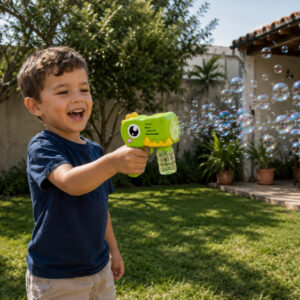 Brinquedo Pistola Lança Bolhas de Sabão Crocodilo Com Luz Bubble Game