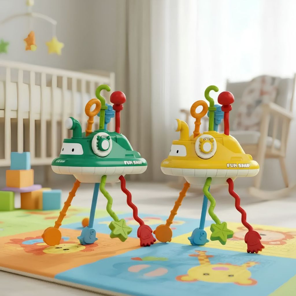 Brinquedo Sensorial Chocalho Interativo Bebês Montessori Mordedor