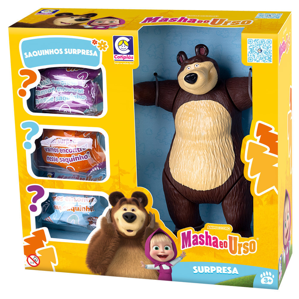 Brinquedo Urso Surpresinhas Masha e Urso