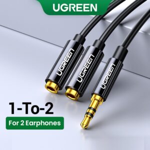 Cabo De Áudio Divisor De Fone De Ouvido Ugreen Adaptador Aux De 3,5