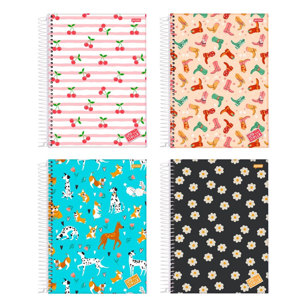 Caderno 15 Matéria Universitario Feminino 240 Folhas Stella Jandaia