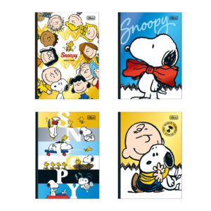 Caderno brochura capa dura colegial 10×1 160 folhas Snoopy Tilibra