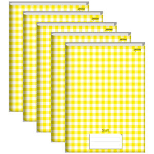 Caderno Brochura Universitário Capa Dura 96 Folhas Xadrez Amarelo