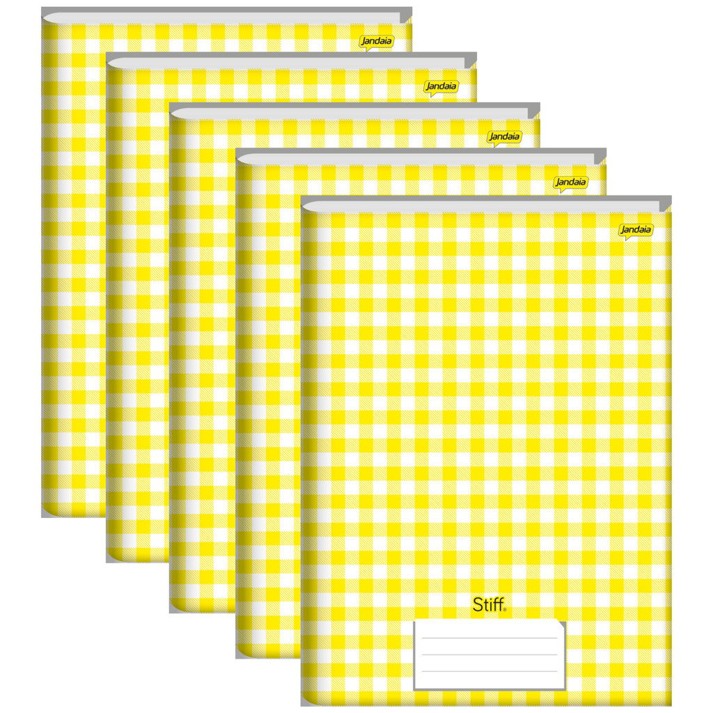 Caderno Brochura Universitário Capa Dura 96 Folhas Xadrez Amarelo
